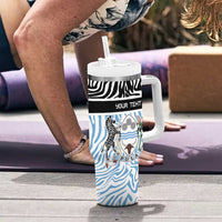 Botswana Personalized Tumbler With Handle Zebra Skins Pattern - Wonder Print Shop
