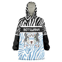 Botswana Personalized Wearable Blanket Hoodie Zebra Skins Pattern - Wonder Print Shop