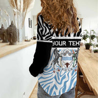 Botswana Personalized Women Casual Shirt Zebra Skins Pattern - Wonder Print Shop