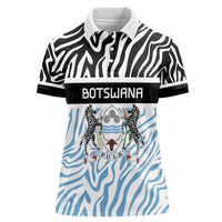 Botswana Personalized Women Polo Shirt Zebra Skins Pattern - Wonder Print Shop