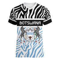 Botswana Personalized Women V-Neck T-Shirt Zebra Skins Pattern - Wonder Print Shop