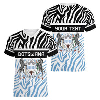 Botswana Personalized Women V-Neck T-Shirt Zebra Skins Pattern - Wonder Print Shop