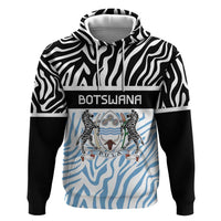 Botswana Personalized Zip Hoodie Zebra Skins Pattern - Wonder Print Shop