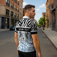 Botswana Personalized Zipper Polo Shirt Zebra Skins Pattern - Wonder Print Shop