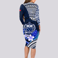 Samoa Rugby Long Sleeve Bodycon Dress Proud Samoa World Cup 2023 - Wonder Print Shop