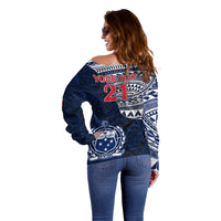 Custom Samoa Rugby Off Shoulder Sweater Proud Samoa World Cup 2023 - Wonder Print Shop