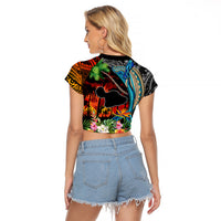 Hawaii Strong Maui Wildfire Raglan Cropped T Shirt Pray For Lahaina Maui - Wonder Print Shop