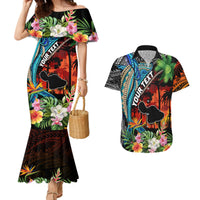 Personalised Hawaii Strong Maui Wildfire Couples Matching Mermaid Dress and Hawaiian Shirt Pray For Lahaina Maui LT9 - Wonder Print Shop