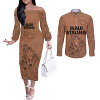 hawaii-strong-maui-wildfire-couples-matching-off-the-shoulder-long-sleeve-dress-and-long-sleeve-button-shirts-no1