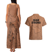 Hawaii Strong Maui Wildfire Couples Matching Tank Maxi Dress and Hawaiian Shirt No1 LT9 - Wonder Print Shop