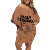 Hawaii Strong Maui Wildfire Off Shoulder Short Dress No1 - Wonder Print Shop