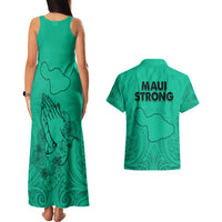 Hawaii Strong Maui Wildfire Couples Matching Tank Maxi Dress and Hawaiian Shirt No2 LT9 - Wonder Print Shop