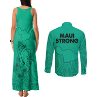 Hawaii Strong Maui Wildfire Couples Matching Tank Maxi Dress and Long Sleeve Button Shirts No2 LT9 - Wonder Print Shop