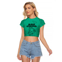 Hawaii Strong Maui Wildfire Raglan Cropped T Shirt No2 - Wonder Print Shop