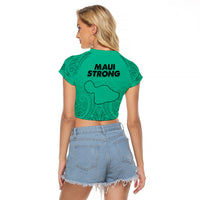 Hawaii Strong Maui Wildfire Raglan Cropped T Shirt No2 - Wonder Print Shop