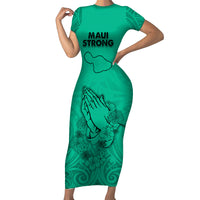 Hawaii Strong Maui Wildfire Short Sleeve Bodycon Dress No2 - Wonder Print Shop