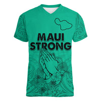 Hawaii Strong Maui Wildfire Women V Neck T Shirt No2 - Wonder Print Shop