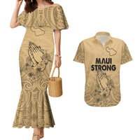 Hawaii Strong Maui Wildfire Couples Matching Mermaid Dress and Hawaiian Shirt No3 LT9 - Wonder Print Shop