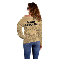 Hawaii Strong Maui Wildfire Off Shoulder Sweater No3 - Wonder Print Shop