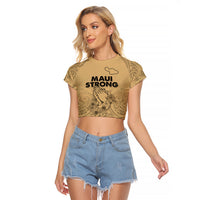 Hawaii Strong Maui Wildfire Raglan Cropped T Shirt No3 - Wonder Print Shop