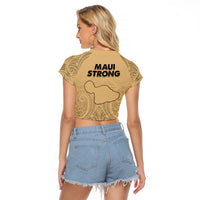 Hawaii Strong Maui Wildfire Raglan Cropped T Shirt No3 - Wonder Print Shop