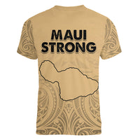 Hawaii Strong Maui Wildfire Women V Neck T Shirt No3 - Wonder Print Shop