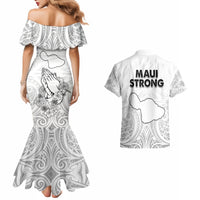 Hawaii Strong Maui Wildfire Couples Matching Mermaid Dress and Hawaiian Shirt No4 LT9 - Wonder Print Shop