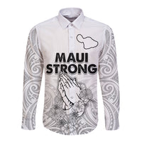 Hawaii Strong Maui Wildfire Long Sleeve Button Shirt No4 - Wonder Print Shop