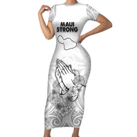 Hawaii Strong Maui Wildfire Short Sleeve Bodycon Dress No4 - Wonder Print Shop