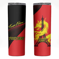 Personalized China Summer Sport Skinny Tumbler Dragon With Eiffel Tower Go Paris 2024 - Wonder Print Shop