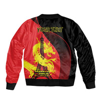 Personalized China Summer Sport Sleeve Zip Bomber Jacket Dragon With Eiffel Tower Go Paris 2024 - Wonder Print Shop