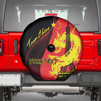 Personalized China Summer Sport Spare Tire Cover Dragon With Eiffel Tower Go Paris 2024 - Wonder Print Shop