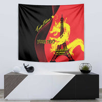 Personalized China Summer Sport Tapestry Dragon With Eiffel Tower Go Paris 2024 - Wonder Print Shop