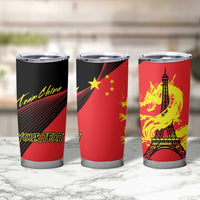 Personalized China Summer Sport Tumbler Cup Dragon With Eiffel Tower Go Paris 2024 - Wonder Print Shop