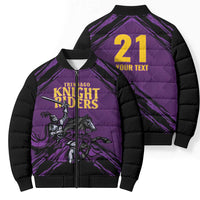 Custom Caribbean Cricket Trinidad and Tobago Cricket Bomber Puffer Jacket TKR Champions 2025 Purple Edition - Wonder Print Shop