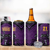 Custom Caribbean Cricket Trinidad and Tobago Cricket 4 in 1 Can Cooler Tumbler TKR Champions 2025 Purple Edition - Wonder Print Shop
