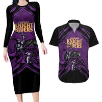 Custom Caribbean Cricket Trinidad and Tobago Cricket Couples Matching Long Sleeve Bodycon Dress and Hawaiian Shirt TKR Champions 2025 Purple Edition - Wonder Print Shop