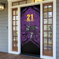 Custom Caribbean Cricket Trinidad and Tobago Cricket Door Cover TKR Champions 2025 Purple Edition - Wonder Print Shop