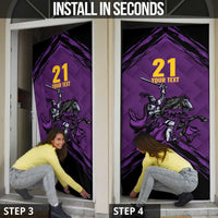 Custom Caribbean Cricket Trinidad and Tobago Cricket Door Cover TKR Champions 2025 Purple Edition - Wonder Print Shop