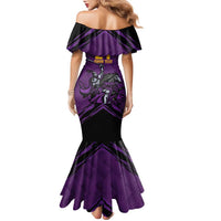 Custom Caribbean Cricket Trinidad and Tobago Cricket Family Matching Mermaid Dress and Hawaiian Shirt TKR Champions 2025 Purple Edition - Wonder Print Shop