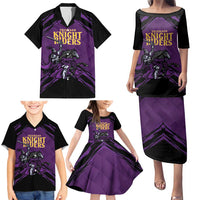 Custom Caribbean Cricket Trinidad and Tobago Cricket Family Matching Puletasi and Hawaiian Shirt TKR Champions 2025 Purple Edition - Wonder Print Shop