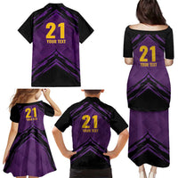 Custom Caribbean Cricket Trinidad and Tobago Cricket Family Matching Puletasi and Hawaiian Shirt TKR Champions 2025 Purple Edition - Wonder Print Shop