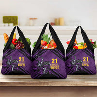 Custom Caribbean Cricket Trinidad and Tobago Cricket Grocery Bag TKR Champions 2025 Purple Edition - Wonder Print Shop