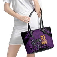 Custom Caribbean Cricket Trinidad and Tobago Cricket Leather Tote Bag TKR Champions 2025 Purple Edition - Wonder Print Shop