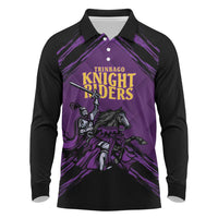 Custom Caribbean Cricket Trinidad and Tobago Cricket Long Sleeve Polo Shirt TKR Champions 2025 Purple Edition - Wonder Print Shop