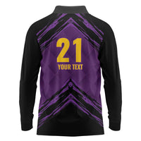 Custom Caribbean Cricket Trinidad and Tobago Cricket Long Sleeve Polo Shirt TKR Champions 2025 Purple Edition - Wonder Print Shop