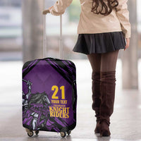 Custom Caribbean Cricket Trinidad and Tobago Cricket Luggage Cover TKR Champions 2025 Purple Edition - Wonder Print Shop
