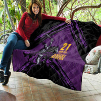 Custom Caribbean Cricket Trinidad and Tobago Cricket Quilt TKR Champions 2025 Purple Edition - Wonder Print Shop