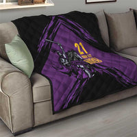 Custom Caribbean Cricket Trinidad and Tobago Cricket Quilt TKR Champions 2025 Purple Edition - Wonder Print Shop