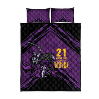 Custom Caribbean Cricket Trinidad and Tobago Cricket Quilt Bed Set TKR Champions 2025 Purple Edition - Wonder Print Shop